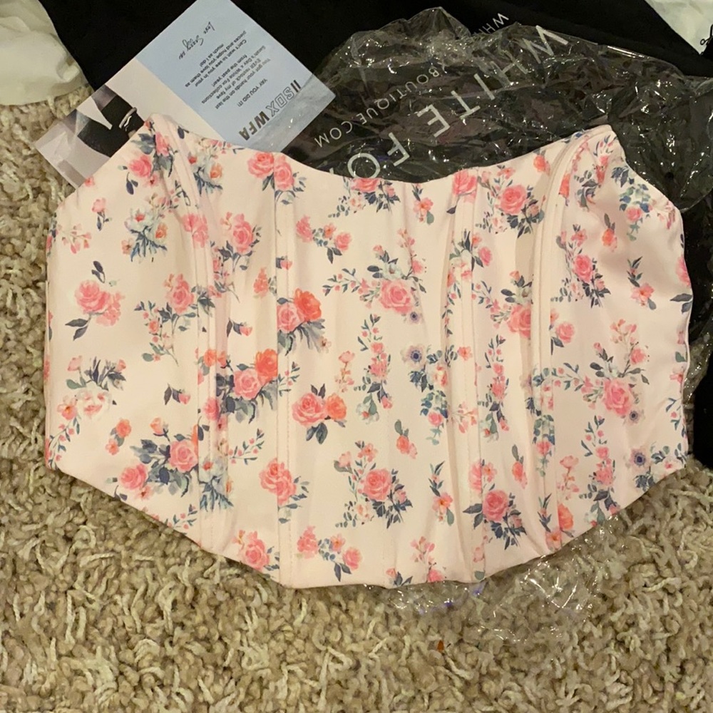 Pink corset top white fox boutique